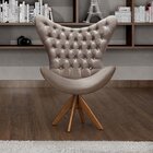 Poltrona Alice Egg Strass Cadeira Capitonê Giratória Recepção