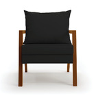 Poltrona Alice Linho Base De Madeira D03 - D'rossi - A79 Preto