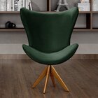 Poltrona Alice Lisa Cadeira Egg Pé Giratório Madeira Para Rec