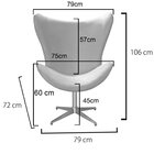 Poltrona Alice Lisa Cadeira Egg Slim Pé Giratório De Metal Re