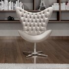 Poltrona Alice Strass Egg Capitonê Cadeira Giratória Recepção