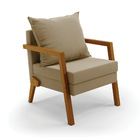 Poltrona Alice Suede Base De Madeira D03 - D'rossi - Marrom R