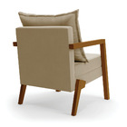 Poltrona Alice Suede Base De Madeira D03 - D'rossi - Marrom R