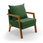 Poltrona Alice Suede Base De Madeira D03 - D'rossi - Verde