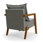 Poltrona Alice Suede Grafite Base De Madeira D03 - D'rossi