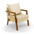 Poltrona Alice Veludo Luxo Base De Madeira - D'rossi - A129 O