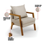 Poltrona Alice Veludo Luxo Base De Madeira - D'rossi - A130 P