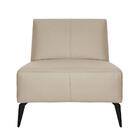 Poltrona Alícia Sem Braço Em Couro Legítimo Nude Com Pés Em A