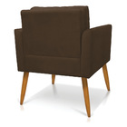Poltrona Aline Suede Marrom Pés Palito Castanho