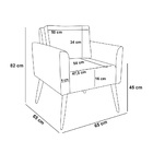 Poltrona Aline Suede Pés Palito Castanho D03 - D'rossi - Azul