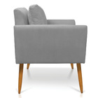 Poltrona Aline Suede Pés Palito Castanho D03 - D'rossi - Cinza