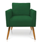 Poltrona Aline Suede Pés Palito Castanho D03 - D'rossi - Verde