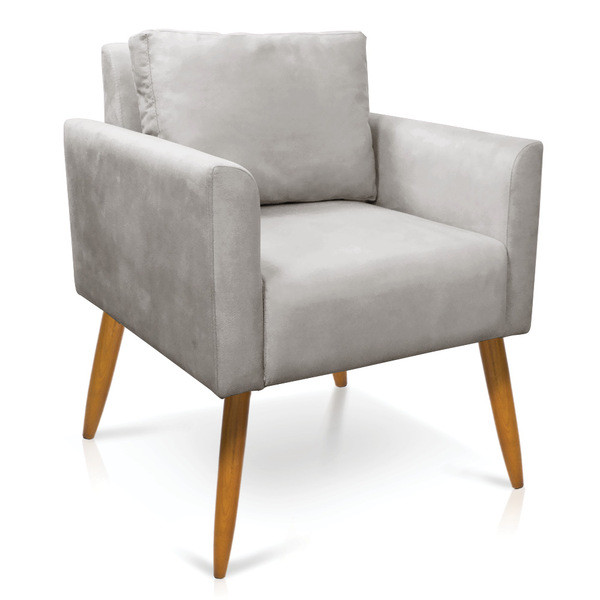 Poltrona Aline Veludo Pés Palito Castanho D03 - D'rossi - Cin