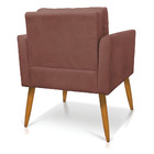 Poltrona Aline Veludo Pés Palito Castanho D03 - D'rossi - Rose