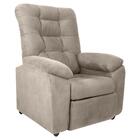 Poltrona Almofadada Reclinável Bristol Veludo Light Bege