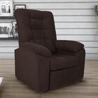 Poltrona Almofadada Reclinável Bristol Veludo Light Marrom