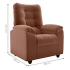 Poltrona Almofadada Reclinável Dallas Veludo Cobre