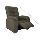 Poltrona Almofadada Reclinável Dallas Veludo Light Cappucino