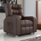 Poltrona Almofadada Reclinável Hull Sintetico Marrom