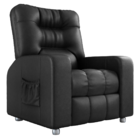 Poltrona Almofadada Reclinável Hull Sintetico Preto