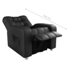 Poltrona Almofadada Reclinável Hull Sintetico Preto