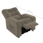 Poltrona Almofadada Reclinável Hull Veludo Cappuccino