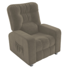 Poltrona Almofadada Reclinável Hull Veludo Cappuccino