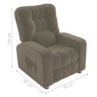 Poltrona Almofadada Reclinável Hull Veludo Cappuccino