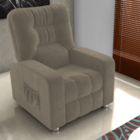 Poltrona Almofadada Reclinável Hull Veludo Cappuccino