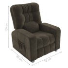 Poltrona Almofadada Reclinável Hull Veludo Maserati Marrom