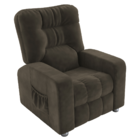 Poltrona Almofadada Reclinável Hull Veludo Maserati Marrom