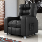 Poltrona Almofadada Reclinável Yo Sintetico Preto