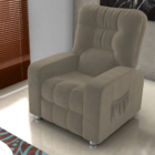 Poltrona Almofadada Reclinável Yo Veludo Cappuccino