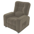 Poltrona Almofadada Reclinável Yo Veludo Cappuccino