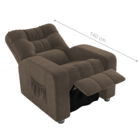 Poltrona Almofadada Reclinável Yo Veludo Marrom
