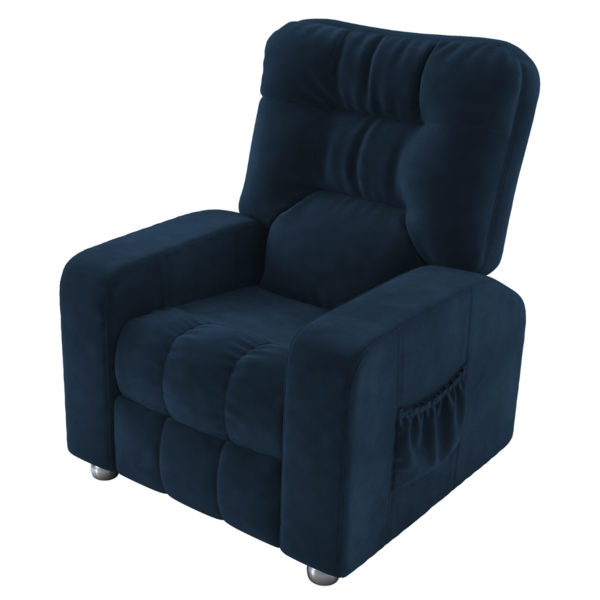 Poltrona Almofadada Reclinável Yo Veludo Maserati Azul