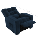 Poltrona Almofadada Reclinável Yo Veludo Maserati Azul