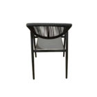 Poltrona de Alumínio e Corda com Braço Cinza Escuro Evora Plicosa