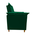 Poltrona Amamentação + Puff Luana Pés Madeira Suede Verde Mil