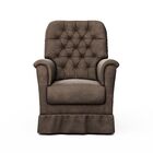 Poltrona Amamentação Agatha Balanco Puff Linho Marrom