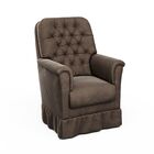 Poltrona Amamentação Agatha Balanco Puff Suede Marrom