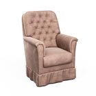 Poltrona Amamentação Agatha Balanco Puff Veludo Rosa