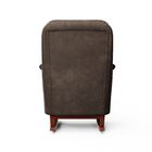 Poltrona Amamentação Agatha Pés Canoa Puff Veludo Marrom