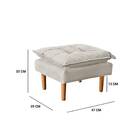 Poltrona Amamentação Ariel Bege Com Puff Pés Palito Bnn Decor