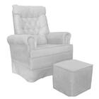 Poltrona Amamentação Balanço Ana Alice Com Puff Corano Branco