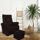 Poltrona Amamentação Balanço Ana Alice Com Puff Suede Marrom