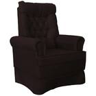 Poltrona Amamentação Balanço Ana Alice Com Puff Suede Marrom