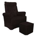 Poltrona Amamentação Balanço Ana Alice Com Puff Suede Marrom