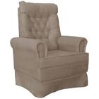 Poltrona Amamentação Balanço Ana Alice Com Puff Veludo Bege