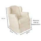 Poltrona Amamentação Balanço Confortável E Puff Corino Ariel